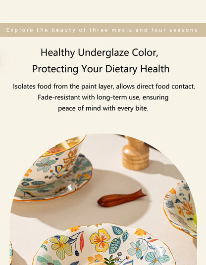 Dishes set modern dinner dish set ceramic luxury serving table set chinese travel kit noble modern classic bowl set