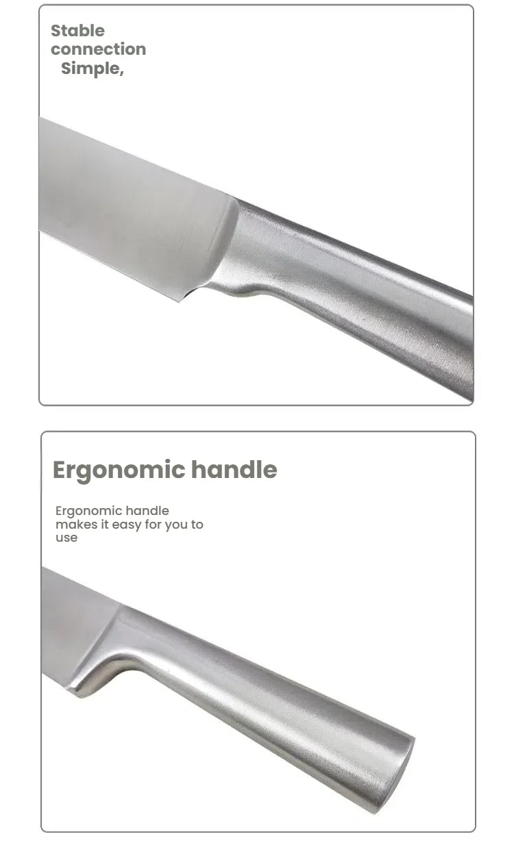 5 Piece Stainless Steel Kitchen Knife Set, Ergonomic Hollow Handle Design, Household Chef Knife for Chopping Carving Slicing