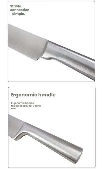 5 Piece Stainless Steel Kitchen Knife Set, Ergonomic Hollow Handle Design, Household Chef Knife for Chopping Carving Slicing
