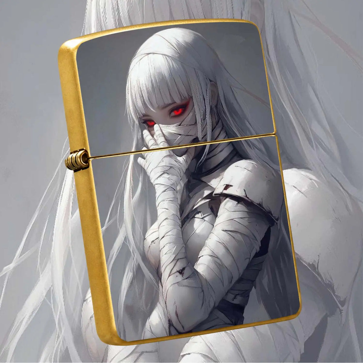 Stylish Anime Bandage Girl Red Eyes Themed Portable Igniter, Creative Two-Dimensional Art Sense Exquisite Daily Carry Item, Perfect For Gifting Self Use In Various Scenarios Like Gathering Outdoor Trip, High Recognition Uniqu