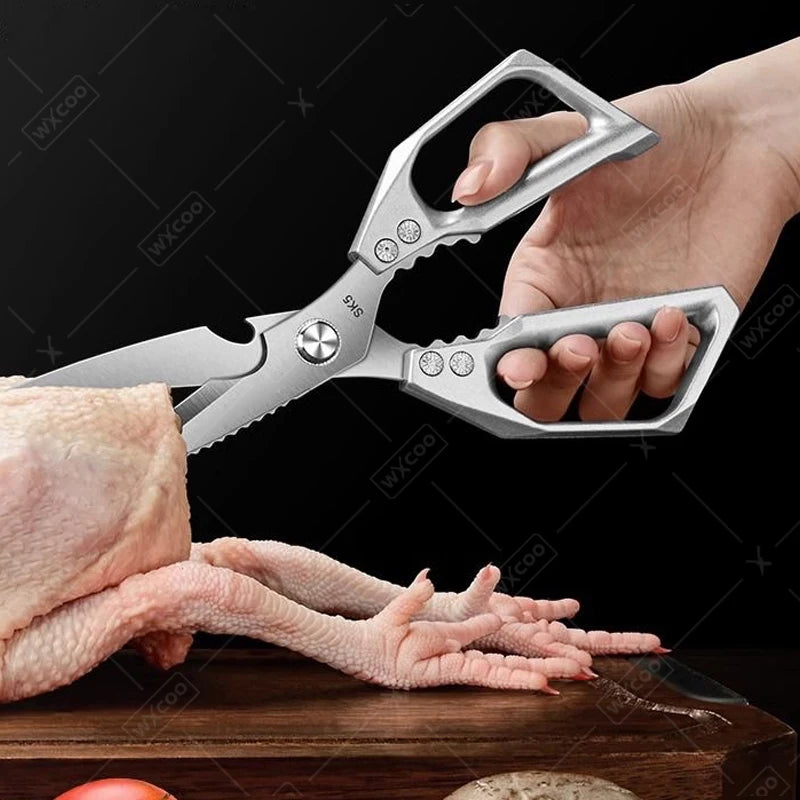 WXCOO Kitchen Scissors Heavy Duty Stainless Steel Cutter Professional Chicken Bone Meat Fish Turkey Vegetables Scissors
