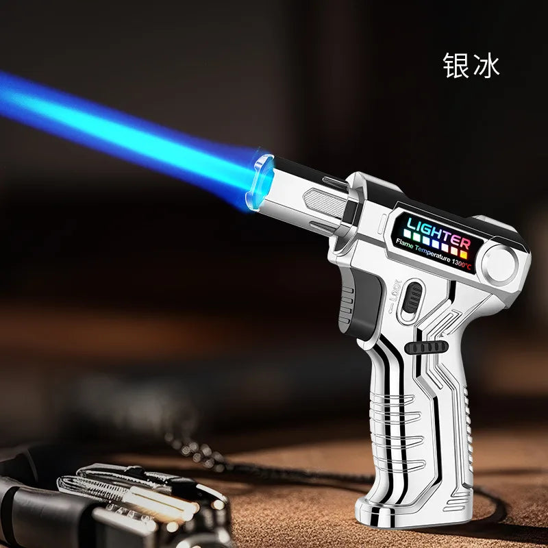 1300° High Temperature Windproof Flame Welding Gun Butane Gas Lighter Safety Lock Fire Switch Kitchen Cigar USB Electric Lighter