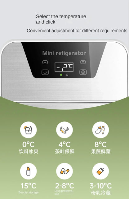 220V Mini Refrigerator Small Household Dormitory Car Mounted Refrigerator Mini Student Refrigeration Single Person Small  HCA1