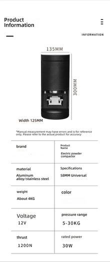 HomeWise TE-2 58mm Automatic Coffee Tamper Machine Touchscreen Electric Espresso Tamper 58.5MM Electric Tamper Adjustable