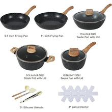 US Shipping Ceramic Cookware Sets Non Stick 15 PCS Pots and Pans Set Kitchenware