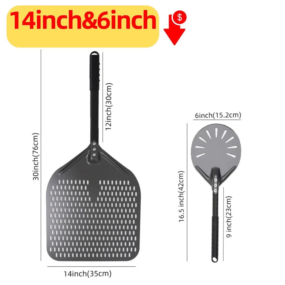 6&12 13 14  Inch Aluminum Pizza Peel Bread Paddle Pizza Oven Turning Peel Hard  Anodized Pizza  Baking Kitchen Tool Spatula