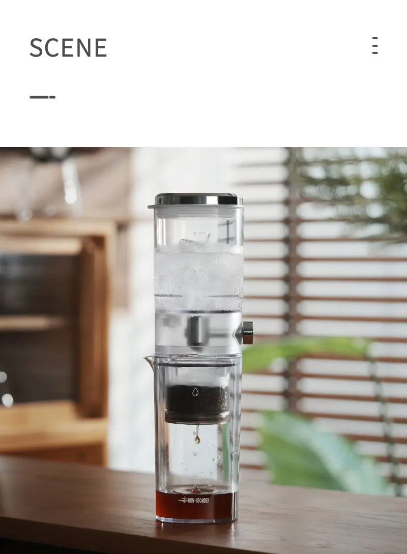 MHW-3BOMBER Iced Coffee Maker 400ml Cold Brewer Portable Cold Brewing Coffee Kettle Glass Coffee Pitcher Summer Camping Tools