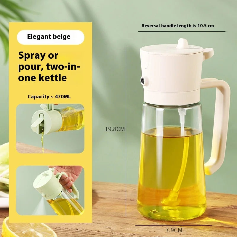 2 in 1 Oil Dispenser and Oil Sprayer Bottle Spray and Pour Olive Oils Sprayer Mister Cooking Olive Dispensers Bottle for Kitchen