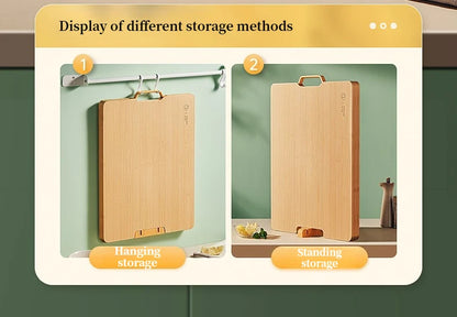 COOKER KING 3 Sizes Standable Cutting Board Moso Bamboo Chopping Board with Sharpening Stone Preparation Board Cost-effective