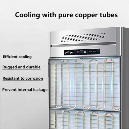 2025 Commercial 4-Door Stainless Steel Refrigerator - Single Temperature Zone, Heavy Duty for Restaurants & Retail Shops