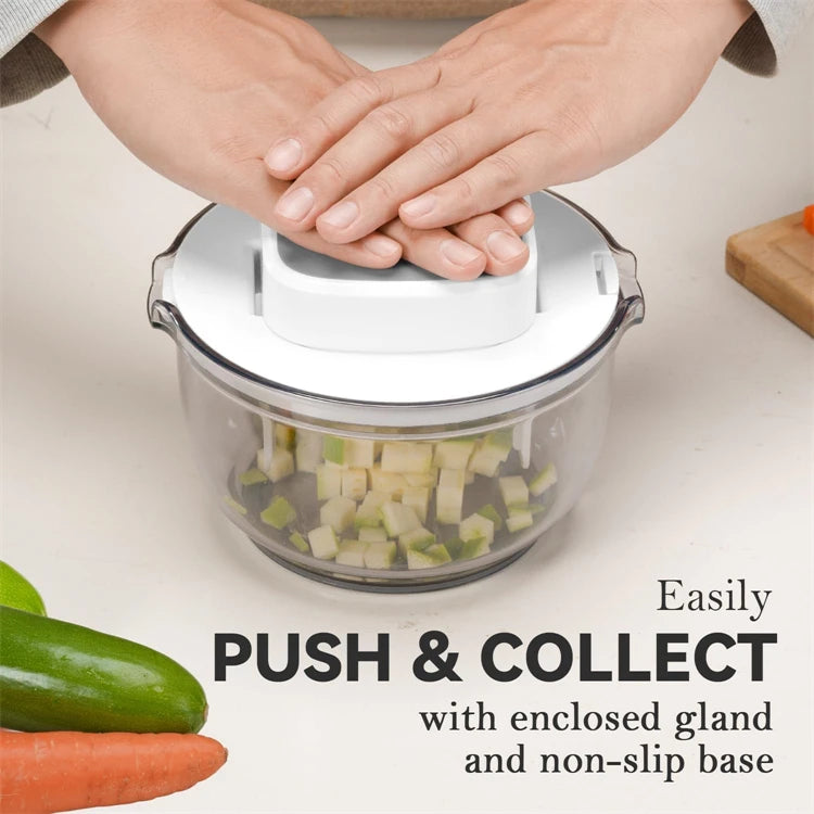 LMETJMA 3 in 1 Vegetable Chopper Multifunctional Vegetable Chopper Cutter Dicer Kitchen Potato French Fry Cutter with Container