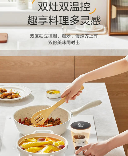 Household Dual - Burner Induction Cooktop, 3500W High Power Built in, Timing & Waterproof Multi - Functional Electric Stove