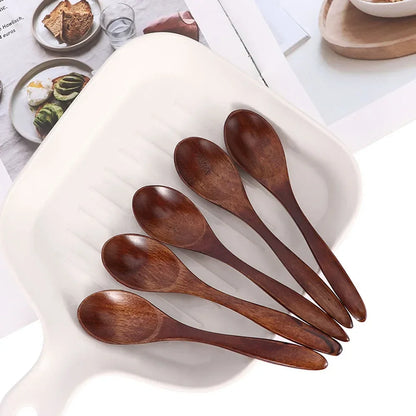 Natural Wood Spoon Bamboo Cooking Utensil Coffee Kitchen Teaspoon Tableware Accessories Spoon Teaspoons for Tea Stirring Spoons