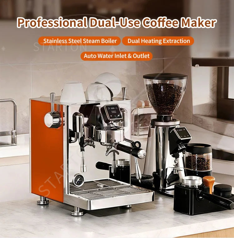 Professional Commercial Semi-Automatic Electric 15 Bar Stainless Steel Vibration Pump Brew System Espresso Machine for Hotel