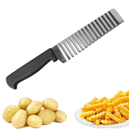 Stainless Steel Potato Chip Slicer Dough Vegetable Fruit Crinkle Wavy Slicer Knife Potato Cutter Chopper French Fry Maker