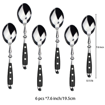 Classic Elegant Stainless Steel Cutlery Set Fork Spoon Knife Full  Dinning Fork Steak Knife Teaspoon Creative Dinnerware Set