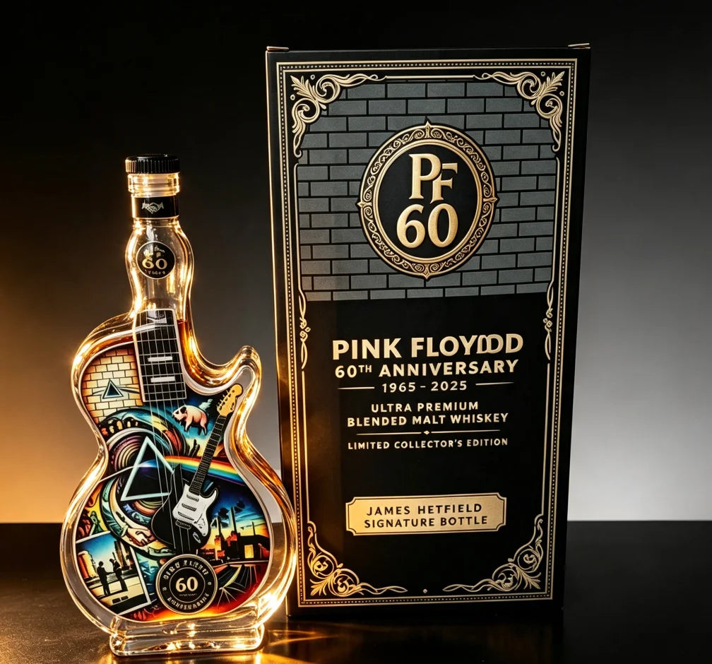 Artistic Guitar Shaped Whiskey Decanter Hand-Finished Glass Liquor Dispenser Decorative Barware Unique Gift for Whiskey Lovers