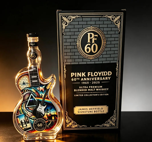 Artistic Guitar Shaped Whiskey Decanter Hand-Finished Glass Liquor Dispenser Decorative Barware Unique Gift for Whiskey Lovers