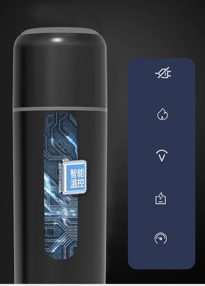 LED Digital Display Electric Heating Bottle Boil Water Mini Heated Kettle Car 12V 24V Travel 4 Gear Thermostatic Keep Warm Cup