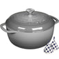 6QT Enameled Cast Iron Dutch Oven with Lid, Versatile Heavy-Duty Cookware Pot for Baking Bread, Braising, Soups and Stews, Oven