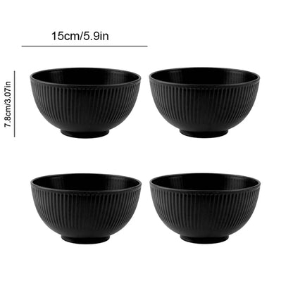 4/16Pcs Grey Straw Cutlery Set Dishes Bowls Disk Water Cup Tableware Plastic Unbreakable Polypropylene Kitchen Dinnerware