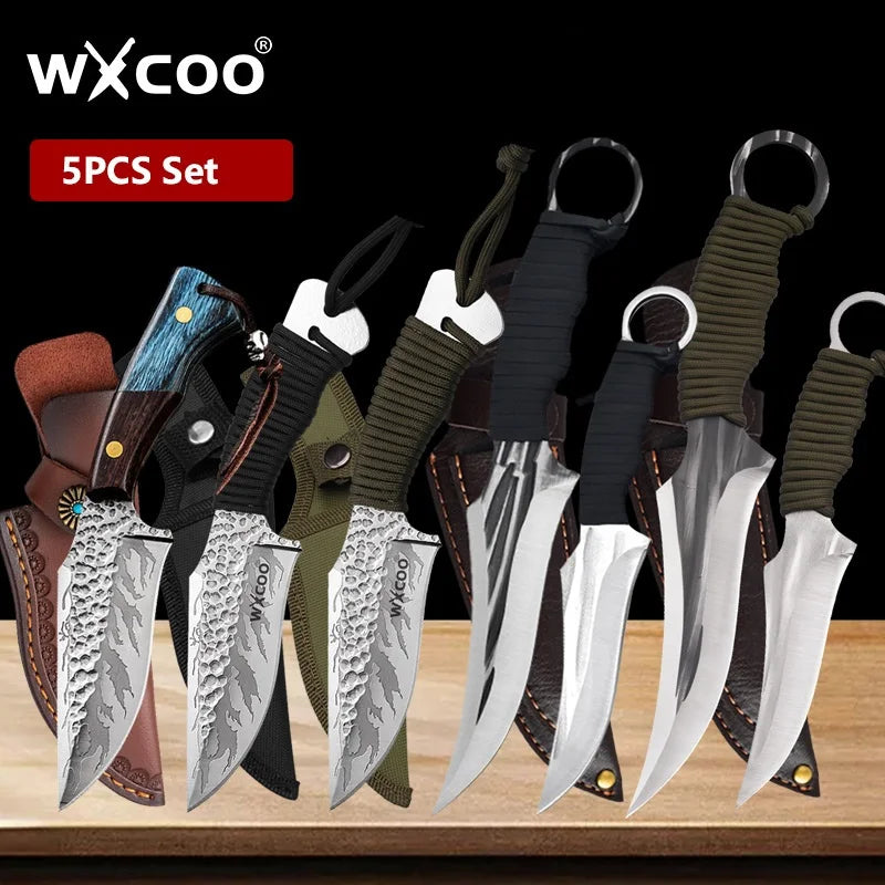 WXCOO Kitchen Boning Knife Butcher's Cutting Knife Slicing Meat Cleaver Full Tang Handmade Forged Knife Kitchen Accessories
