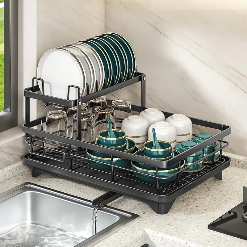 Dish Drying Rack Kitchen Adjustable Stainless Steel Cutting Board Organizer Dish Bowl Drainer Storage Rack Kitchen Utensils