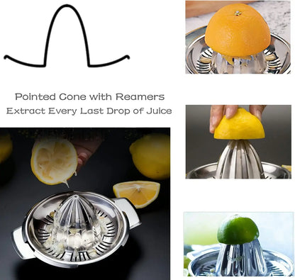 LMETJMA Stainless Steel Lemon Squeezer Manual Juicer For Orange Lemon Squeezer Reamers Fruit Vegetable Squeezer Cup Kitchen Tool