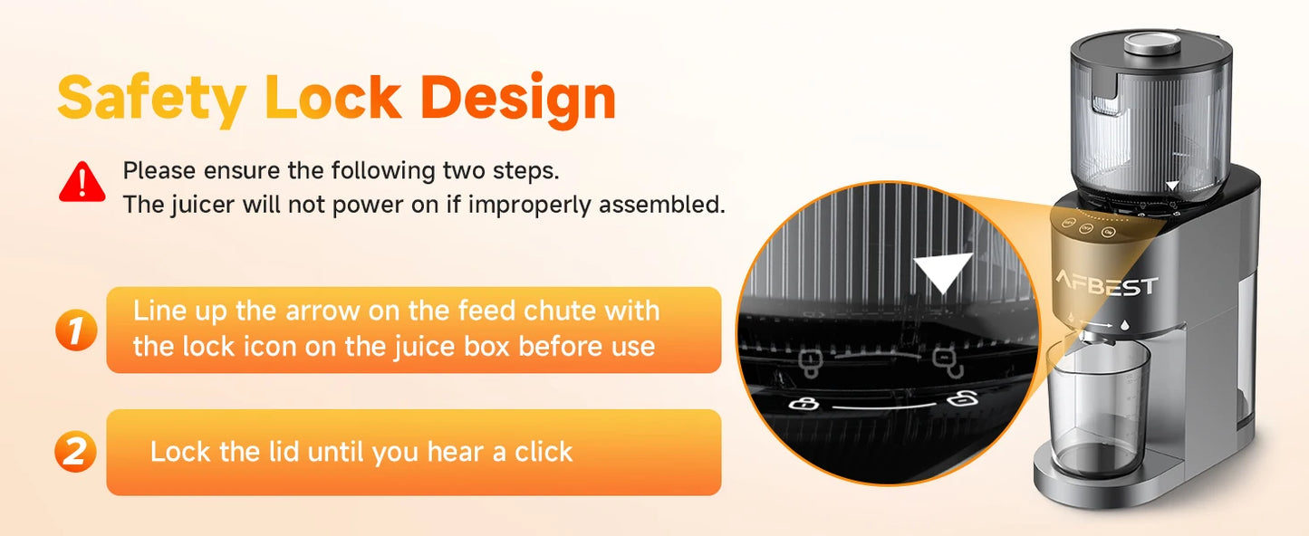 AFBEST 5.8" Extra-Large Chute 2-in-1 Cold Press Juicer – Whole Fruit & Vegetable Masticating Extractor with 100oz Capacity, Nut Milk Function, Easy-Clean Design, Premium Gray