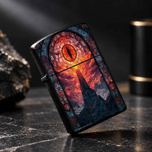 Creative Stained Glass Style Eye Of Sauron & Dark Tower Themed Lighter, Artistic Aesthetic Portable Accessory For Daily Use, Outdoor Camping, Lighting Candles Incense, Unique Exquisite Gift For Fantasy Art Fans, Multi-Scenari