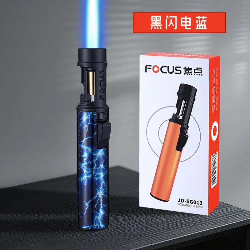 New Powerful Metal Gas Lighter Windproof Kitchen Cooking Torch Flame Jet Barbecue Smoking Accessories Cigar Lighters Men's Gift
