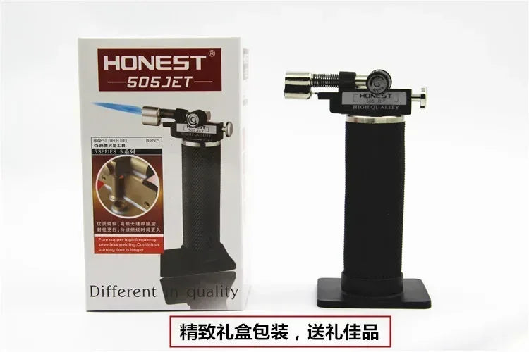 HONEST Double Flame Welding Gun Gas Torch Lighter Safety Lock Switch Jet Fire Open Fire Switching BBQ Kitchen Cigar Lighters