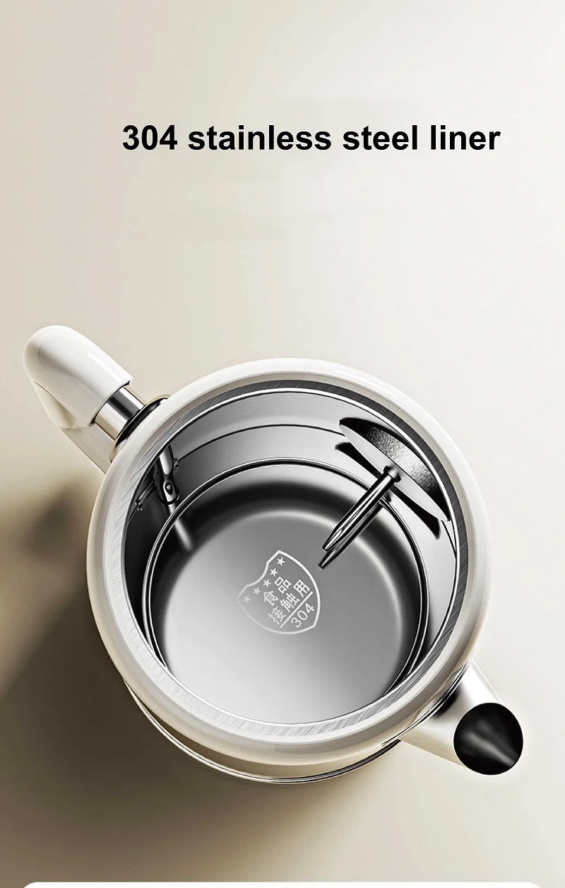 1500W Vintage Electric Kettle 304 stainless steel Fast Heating Water Boiler With Thermometer Home Water Boiling Cooking Pot 1.8L