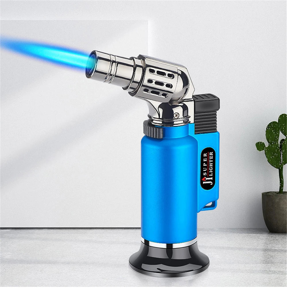 Metal Windproof Turbo Gas Lighters Welding Torch Kitchen Cooking Adjustable Flame Powerful Spray Gun Cigar Lighter For Men Gifts