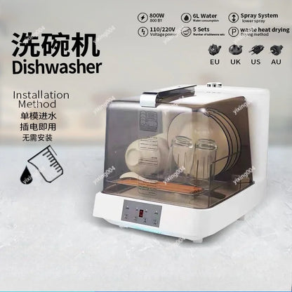 Portable Countertop Dishwasher No Installation Smart High Temp Drying Household Washer