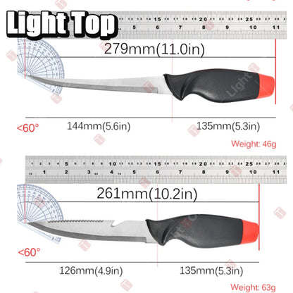 Stainless Steel Fish Filleting Knife Meat Cutting Fish Killing Knives Multifunctional Fruit Knife Sharp Butcher Knife with Cover