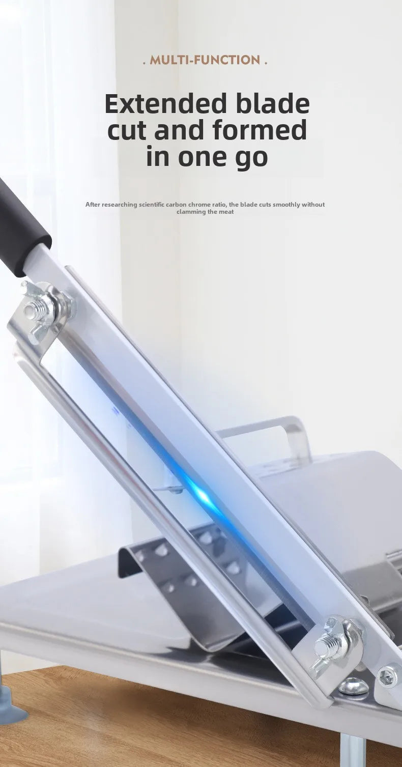 Multi-Functional Manual Meat Slicer - Stainless Steel Home & Commercial Slicing Machine for Lamb, Beef & Frozen Meat Cuts