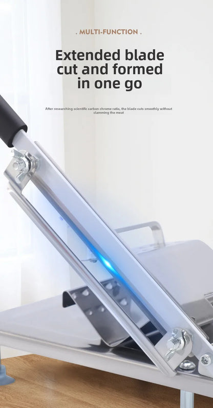 Multi-Functional Manual Meat Slicer - Stainless Steel Home & Commercial Slicing Machine for Lamb, Beef & Frozen Meat Cuts