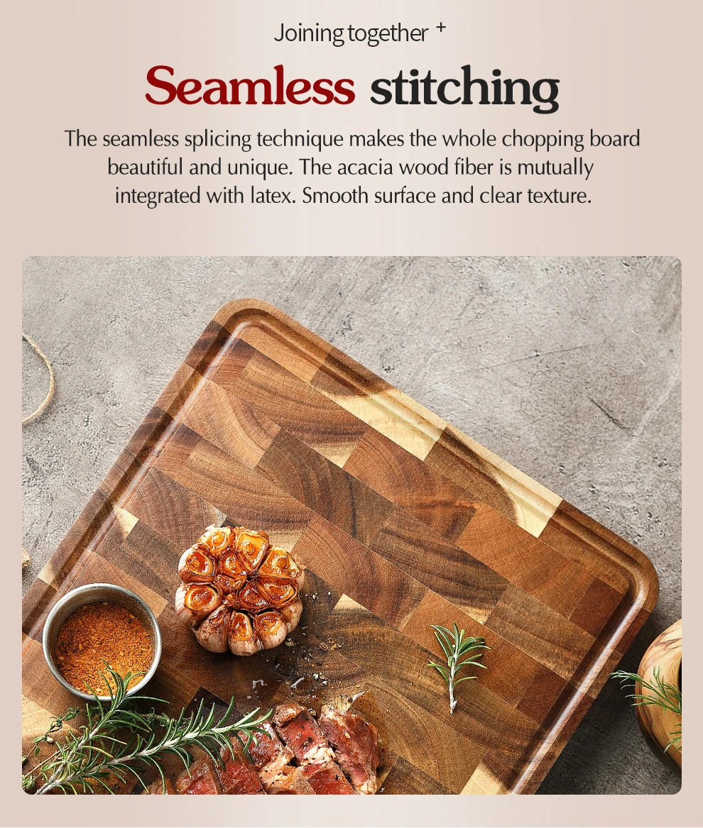 XINZUO Acacia Wood Cutting Board Cut Bread Fruit Meat Quality Kitchen Wooden Chopping Blocks Non-slip Kitchen Tools