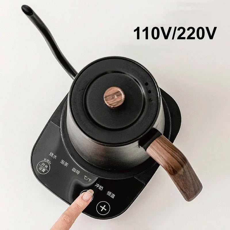 110V/220V Electric Kettle Temperature Control Teapot 304 Stainless Steel Long Mouth Gooseneck Coffee Auto Keep Warm 800ml