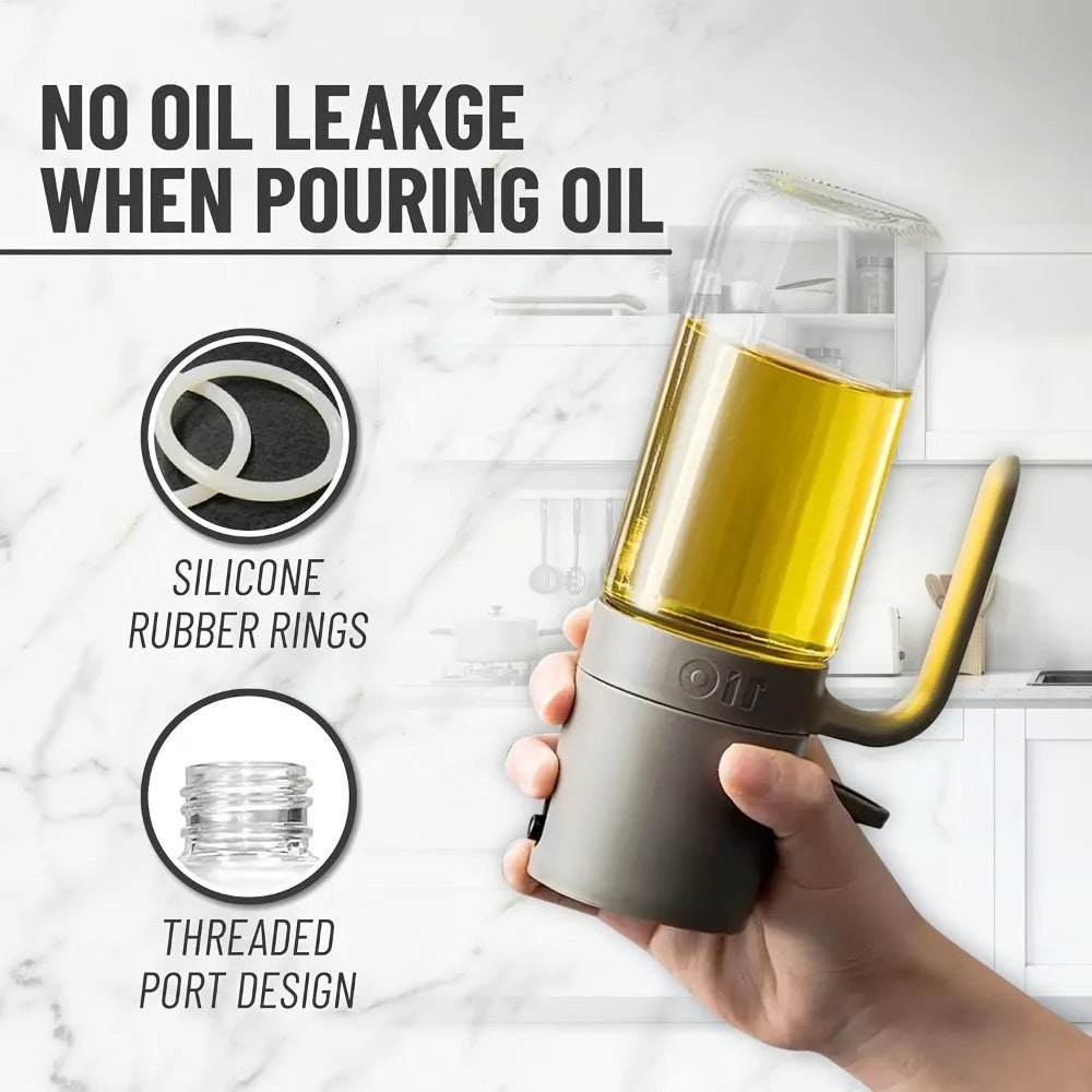 Glass Oil Sprayer for Air Fryer – 2-in-1 Olive Oil Dispenser Bottle Fine Mist Cooking Sprayer, Leakproof Refillable Oil Mister