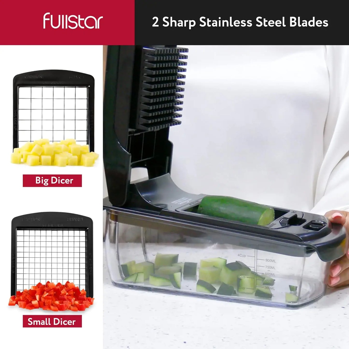 Vegetable Chopper - Food Chopper - Spiral Cutter - Vegetable Chopper with Container - Kitchen Gadgets Home Essential Accessories