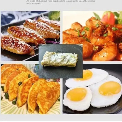 26cm Cast Iron Frying Pan, Uncoated Non-stick Crepe Maker Steak Pot for Gas Induction Cooker Kitchen