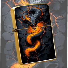 Lava Glow Serpent Pattern Lighter, Cool Cracked Magma Snake Design Portable Igniter, Stylish Dark Aesthetic Accessory For Daily Use, Party, Outdoor Camping, Gifting To Friends And Family, Unique Eye-Catching Decorative Practi