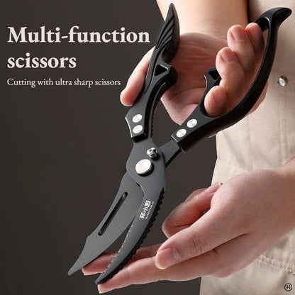 Kitchen scissors, Stainless steel multifunctional household scissors for cutting chicken and fish, special scissors