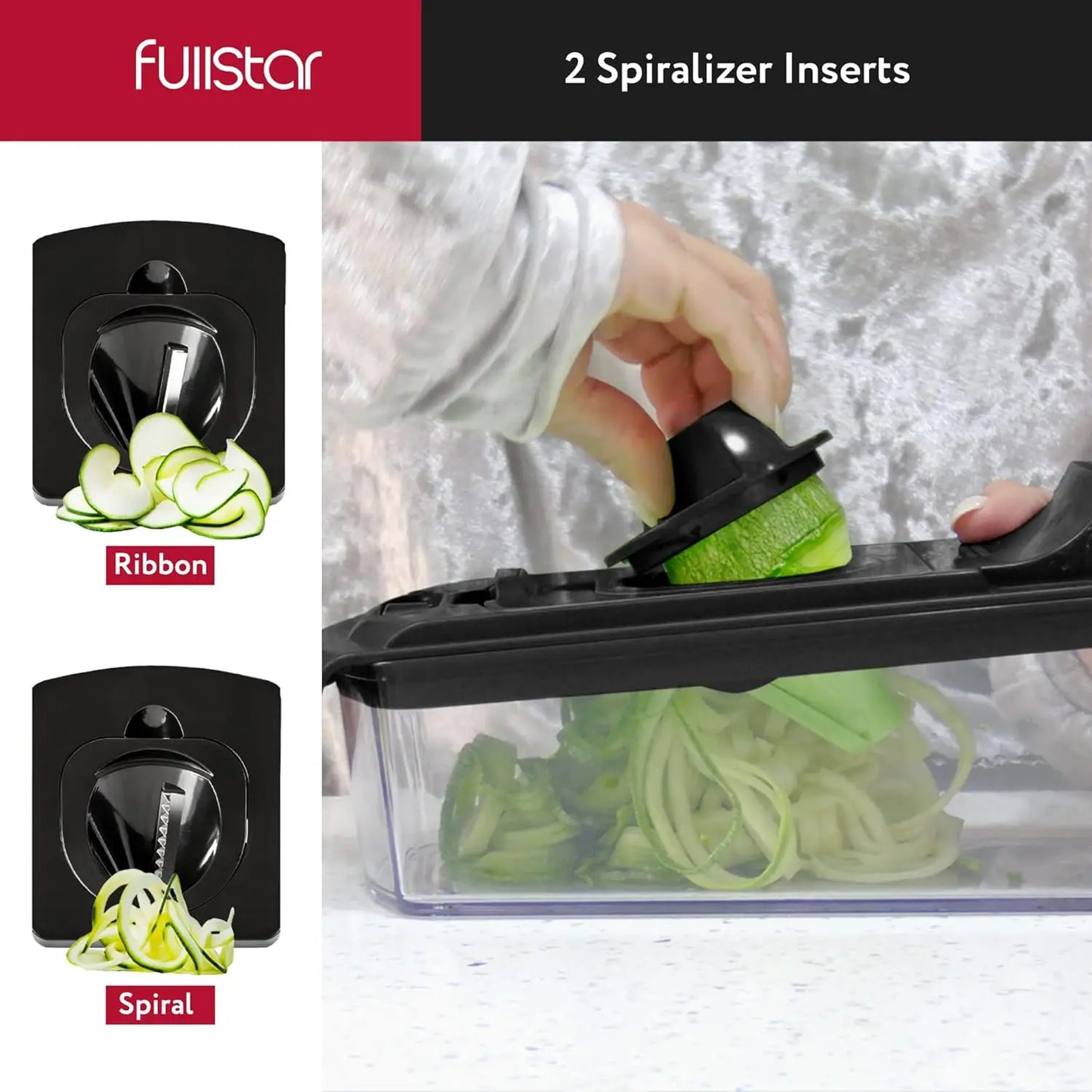 Vegetable Chopper - Food Chopper - Spiral Cutter - Vegetable Chopper with Container - Kitchen Gadgets Home Essential Accessories