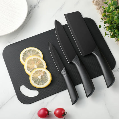 3-5PCS black stainless steel kitchen knife set, including a full set for kitchen, dormitory, household use, chef's knife, fr