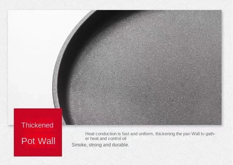 26cm Cast Iron Frying Pan, Uncoated Non-stick Crepe Maker Steak Pot for Gas Induction Cooker Kitchen