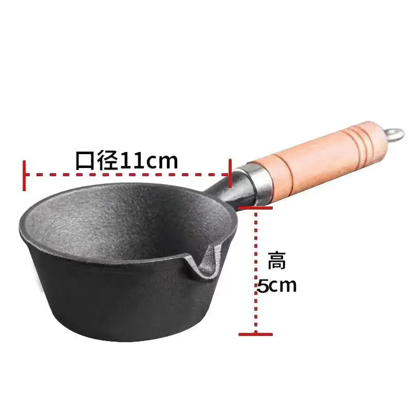 Nonstick Mini Sauce Pan Small Soup Pot Milk Pan Wooden Handle Hot Oil Pan Butter Melting Pot Cooking Saucepan with Pour Spout