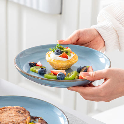 VANCASSO NYMPH 16/32 Piece Ceramic Glaze Tableware Set with Dinner/Dessert/Soup Plate/Bowl  For 4/8 Person 4 Color Optional